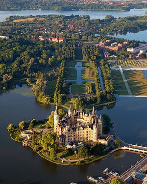 Château de Schwerin vu du ciel